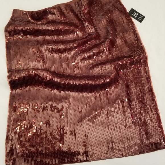 Express Burgundy Wine Sequin Pencil Cocktail Skirt * Ladies Size XL * NEW w/Tags - Picture 6 of 13